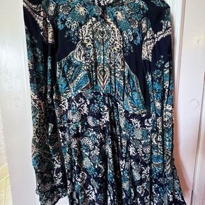 Festive Blue and Black Top or Mini Dress